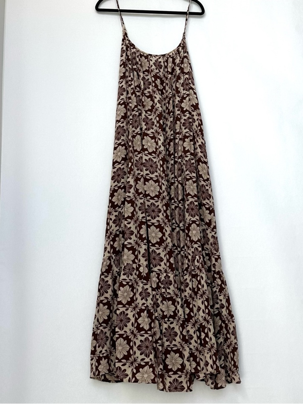 J.Crew Caspia Dress in Chocolate Floral Crepe de Chine | XL | NWT - Picture 3 of 15